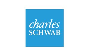 The image features the Charles Schwab logo, with the company name in white letters against a blue square background. This trusted brand aligns with professional growth, much like career coaching and resume services that guide individuals towards success.